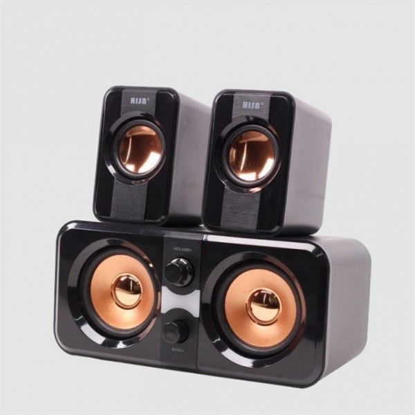 ซับวูฟเฟอร์เสียงรอบทิศทางแบบวินเทจระบบลำโพง Hifi 2.1 65dB