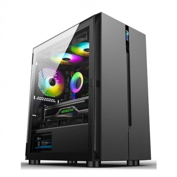 ETEK คอมพิวเตอร์เคส - เปิดปานีลซ้าย แหล่งไฟฟ้า ด้านล่าง Mount ติดตั้งแฟน RGB ง่ายและกว้างขวาง