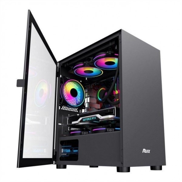 ETEK คอมพิวเตอร์เคส - ดีไซน์เย็นและสะอาด, ประกอบการสแตนเลสด้านหน้า, กระจกกระจกกระชับกระจก