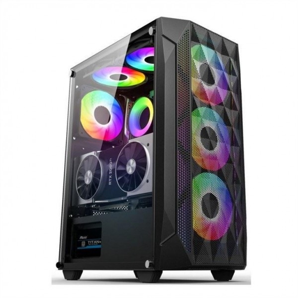 ETEK - ATX / Matx คอมพิวเตอร์เคส แผ่นกระจกหมักบนด้านกด Mesh แผนหน้าสนับสนุน แรเดียเตอร์เย็นด้วยน้ํา