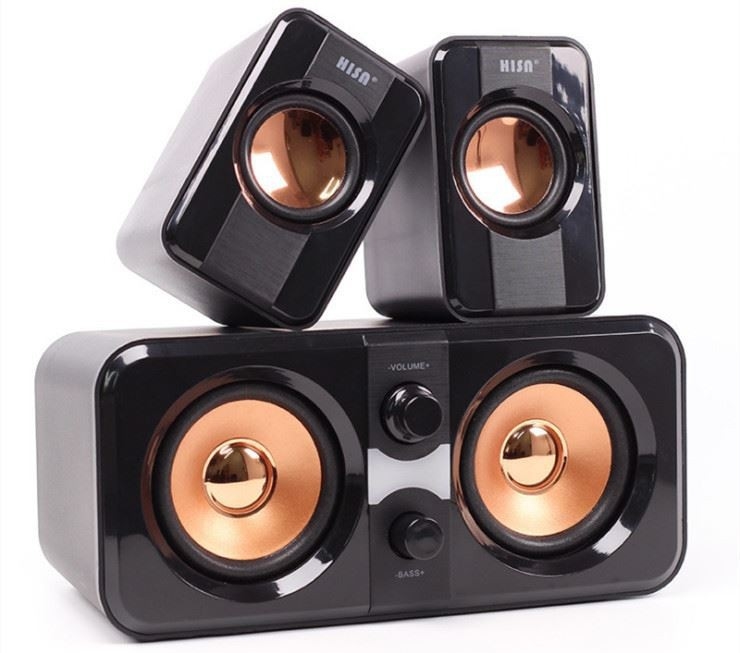 ซับวูฟเฟอร์เสียงรอบทิศทางแบบวินเทจระบบลำโพง Hifi 2.1 65dB