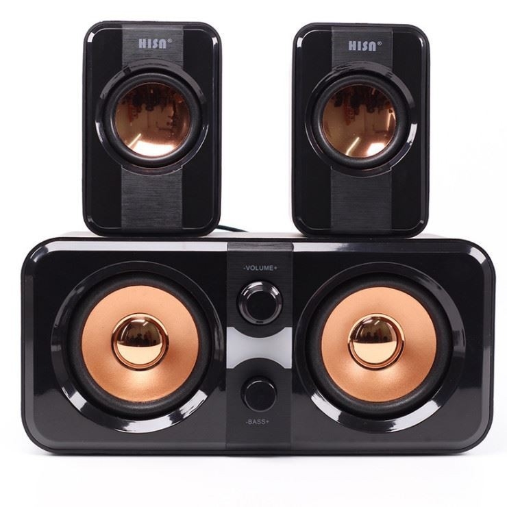 ซับวูฟเฟอร์เสียงรอบทิศทางแบบวินเทจระบบลำโพง Hifi 2.1 65dB