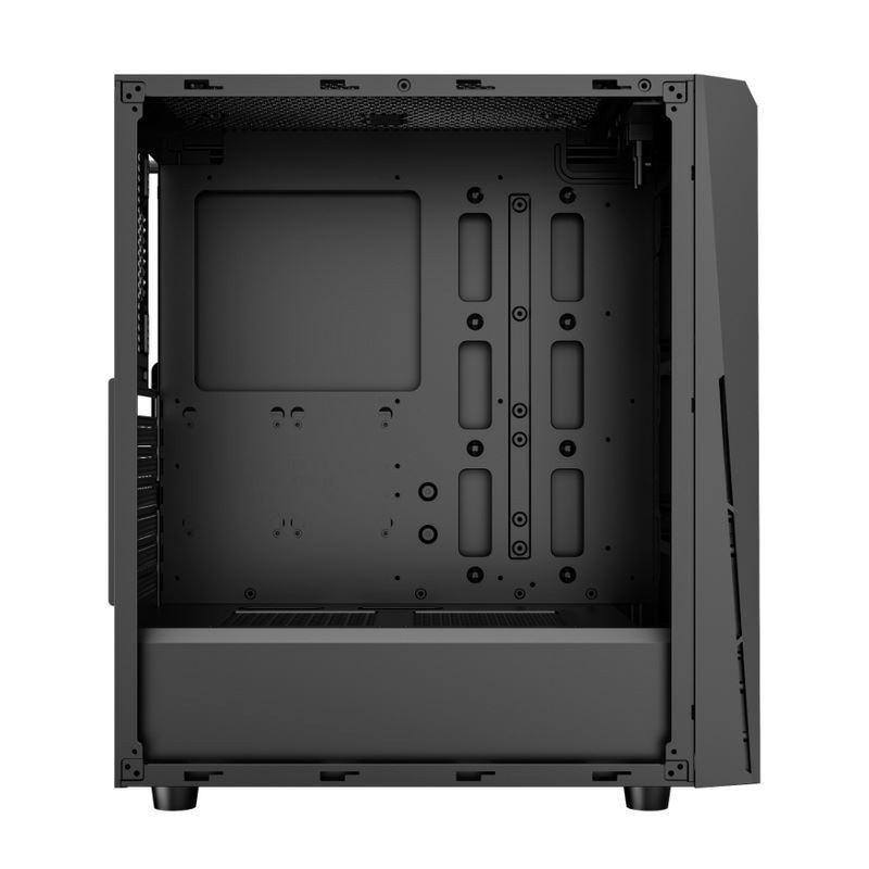 ETEK - PC Mid Tower Case แผนหน้าไม่เรียบร้อยและ Mesh พร้อม ARGB LED Strip, แผนข้างกระจกหมัด, แผน I / O ด้านบน
