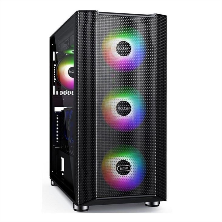 เคสคอมพิวเตอร์พร้อมตัวกรองฝุ่นดีไซน์แม่เหล็กรองรับพัดลม 6 ตัว ATX Mid-Tower PC Gaming Case แผงกระจกด้านข้าง Cable Management
