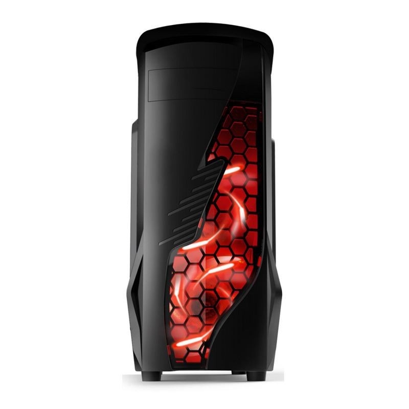 ETEK Airflow ATX มิดทาวเวอร์ พร้อมแผ่นหน้าเปลือกและโปร่งใส แผ่นด้านซ้ายครบครัน
