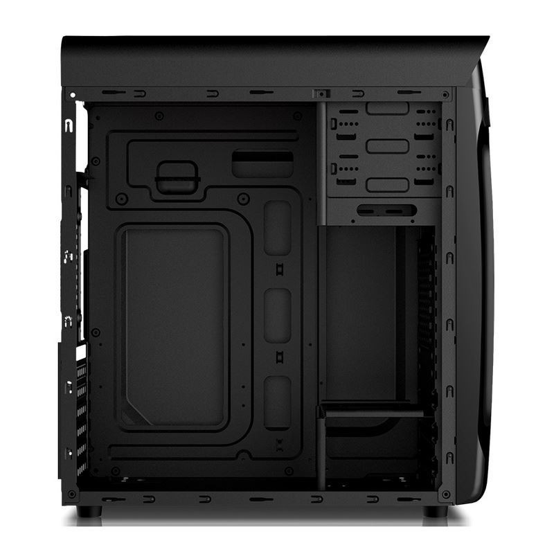 ETEK Airflow ATX มิดทาวเวอร์ พร้อมแผ่นหน้าเปลือกและโปร่งใส แผ่นด้านซ้ายครบครัน