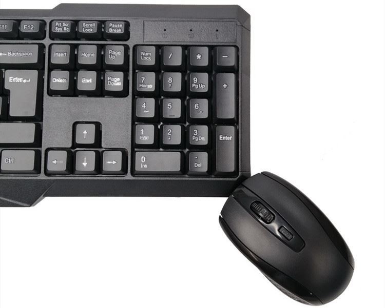 ชุดคีย์บอร์ดไร้สาย 2.4G USB Keyboard สำหรับแล็ปท็อปหรือคอมพิวเตอร์ - คีย์บอร์ดขนาดเต็มพร้อมแป้นตัวเลข