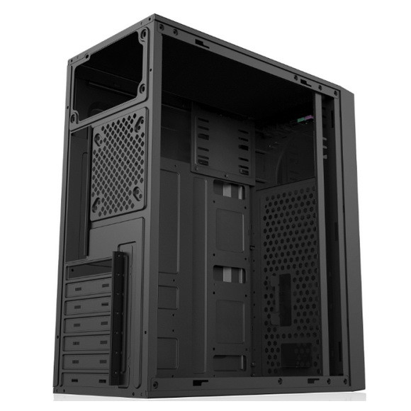 แผงอะคริลิก ตู้คอมพิวเตอร์ ATX RGB เคสพีซีสำหรับเล่นเกม แชสซีสีดำ แผงด้านหน้า ABS พร้อมแถบไฟ RGB