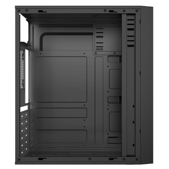 แผงอะคริลิก ตู้คอมพิวเตอร์ ATX RGB เคสพีซีสำหรับเล่นเกม แชสซีสีดำ แผงด้านหน้า ABS พร้อมแถบไฟ RGB