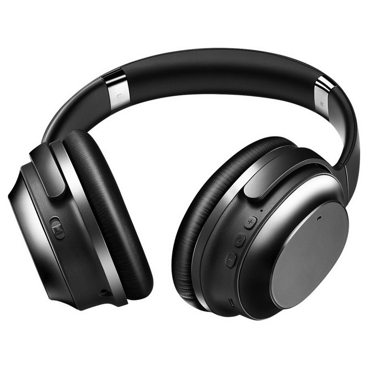 หูฟังหูฟังบลูทูธแบบครอบหูหูฟังสเตอริโอไร้สายที่แท้จริงพร้อม CVC 8.0 Mic Deep Bass