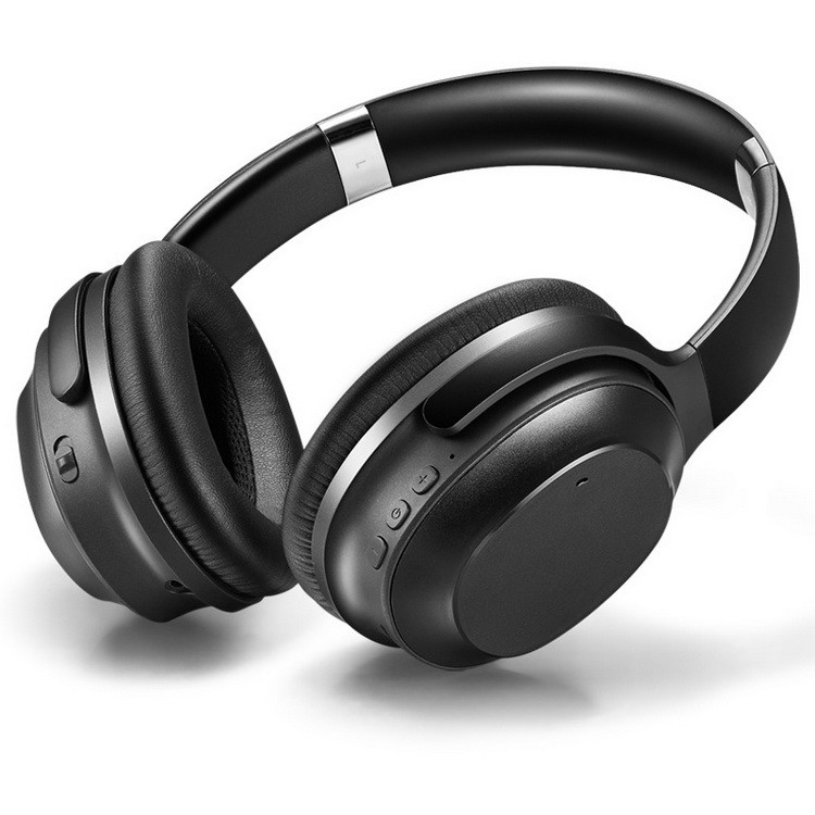 หูฟังหูฟังบลูทูธแบบครอบหูหูฟังสเตอริโอไร้สายที่แท้จริงพร้อม CVC 8.0 Mic Deep Bass