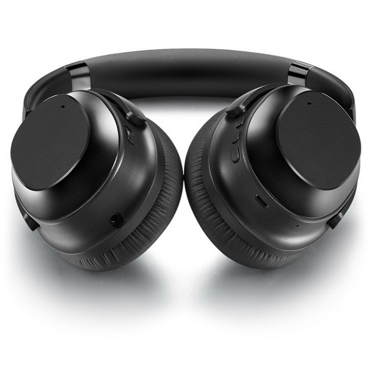 หูฟังหูฟังบลูทูธแบบครอบหูหูฟังสเตอริโอไร้สายที่แท้จริงพร้อม CVC 8.0 Mic Deep Bass