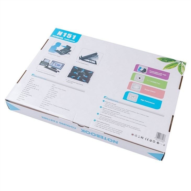 แผ่นรองระบายความร้อนแล็ปท็อป ETEK - พัดลมระบายความร้อน Quantum ขนาด 14 ซม. สำหรับแล็ปท็อปเกมมิ่ง