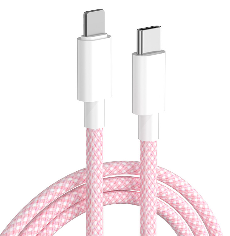 PD 27W TPE Fast USB Data Cable Type C To Lightning สำหรับการชาร์จ Iphone