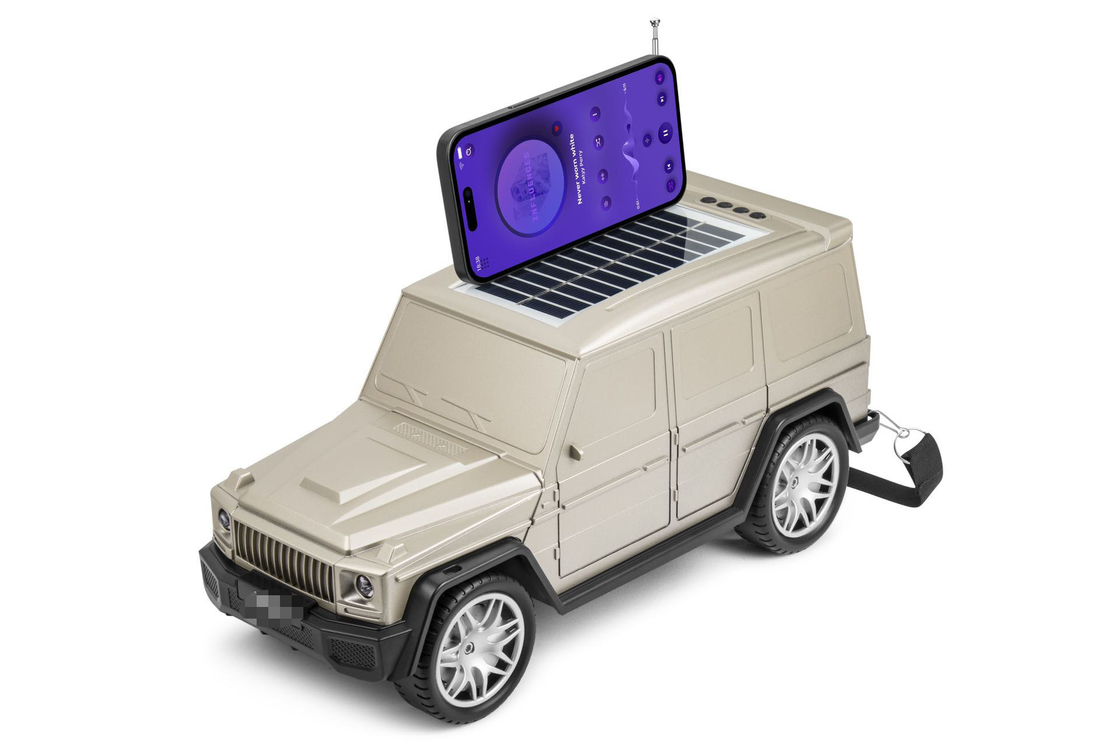 เครื่องเสียงแบบรถยนต์แบบคลาสสิค Bluetooth รวมแสงไฟฟ้าแสงอาทิตย์และฟังก์ชันวิทยุสําหรับการเดินทางในบ้าน