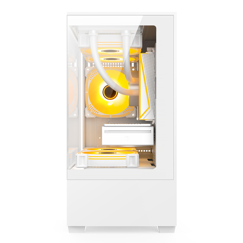 Micro-ATX ITX PC Gaming Case 1 HDD Bay 1 SSD Drive Bay ทั้งคู่ สีดํา ขาว