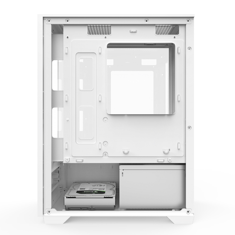 Micro-ATX ITX PC Gaming Case 1 HDD Bay 1 SSD Drive Bay ทั้งคู่ สีดํา ขาว