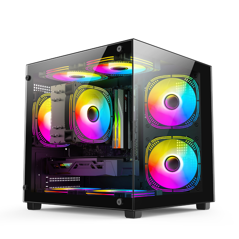 Micro-ATX / ITX PC Case การระบายความร้อนที่น่าทึ่ง รองรับการตั้งค่าฮาร์ดแวร์ที่แตกต่างกันมากมายสําหรับนักเกมมืออาชีพ