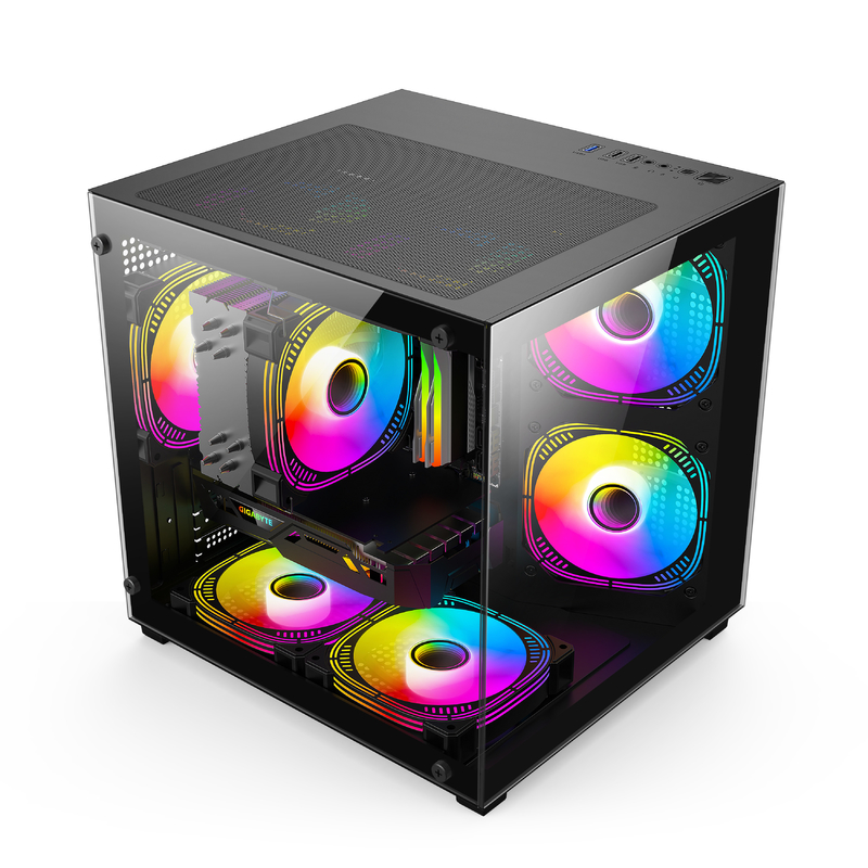 Micro-ATX / ITX PC Case การระบายความร้อนที่น่าทึ่ง รองรับการตั้งค่าฮาร์ดแวร์ที่แตกต่างกันมากมายสําหรับนักเกมมืออาชีพ