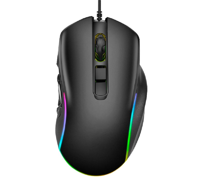 เมาส์ 12800 DPI 10 ปุ่มตั้งโปรแกรมได้ 12 โหมดไฟ เข้ากันได้กับหลายระบบ สำหรับเกมเมอร์ มืออาชีพ ฯลฯ
