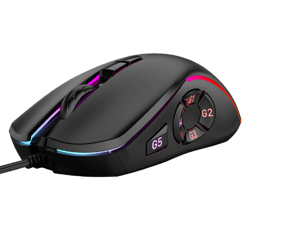 เมาส์ 12800 DPI 10 ปุ่มตั้งโปรแกรมได้ 12 โหมดไฟ เข้ากันได้กับหลายระบบ สำหรับเกมเมอร์ มืออาชีพ ฯลฯ