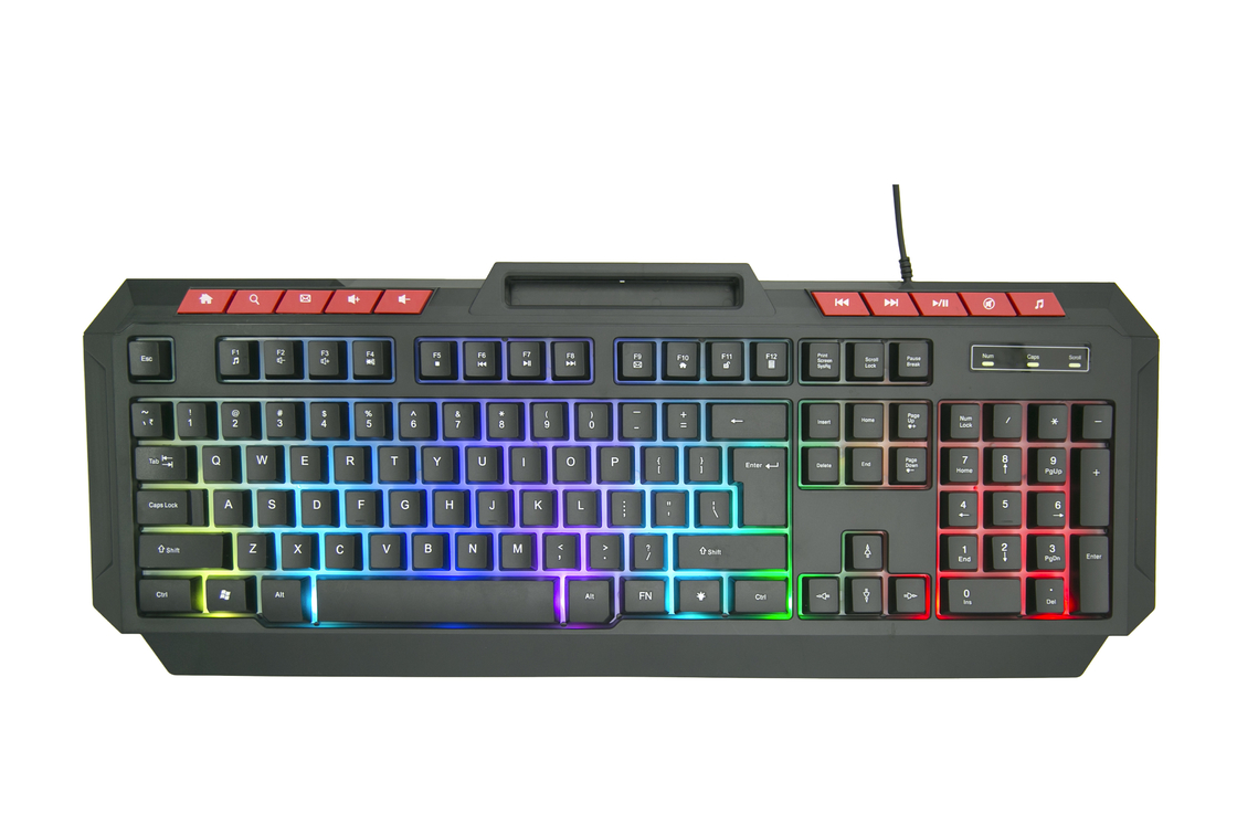 คีย์บอร์ดเล่นเกม Rainbow Backlit พกพาที่สามารถปรับแต่งได้ ด้วย 104 คีย์ และ 10 คีย์ฮอต สําหรับผู้ใช้งานที่ต้องการทํางานที่มีประสิทธิภาพ