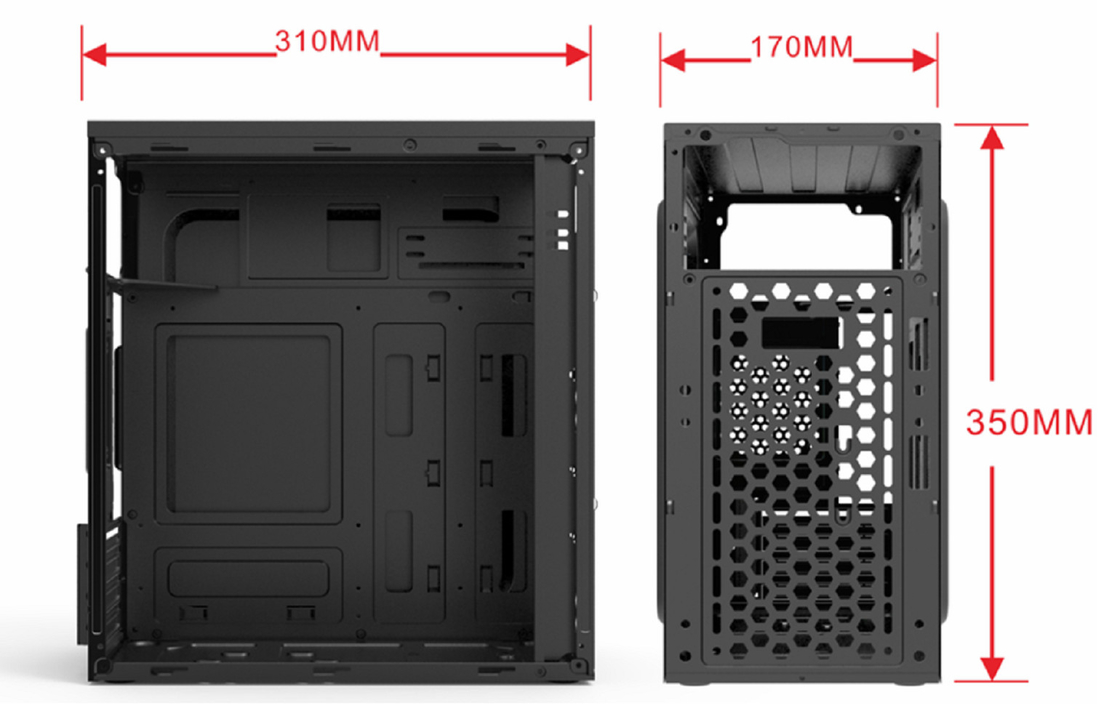 แหล่งไฟฟ้า ATX แบบมาตรฐาน กระเป๋าคอมพิวเตอร์ 12 ซม. และ 8 ซม.