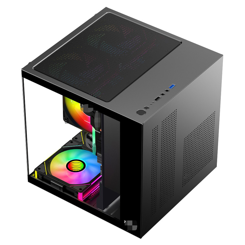 MATX / ITX PC Case รองรับการ์ดกราฟิกสูงถึง 320 มม. CPU Coolers สูงถึง 165 มม. 1 HDD 2 SSDs 3 X 12CM แฟนสําหรับเงิน