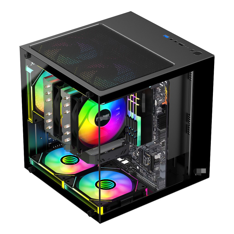 MATX / ITX PC Case รองรับการ์ดกราฟิกสูงถึง 320 มม. CPU Coolers สูงถึง 165 มม. 1 HDD 2 SSDs 3 X 12CM แฟนสําหรับเงิน