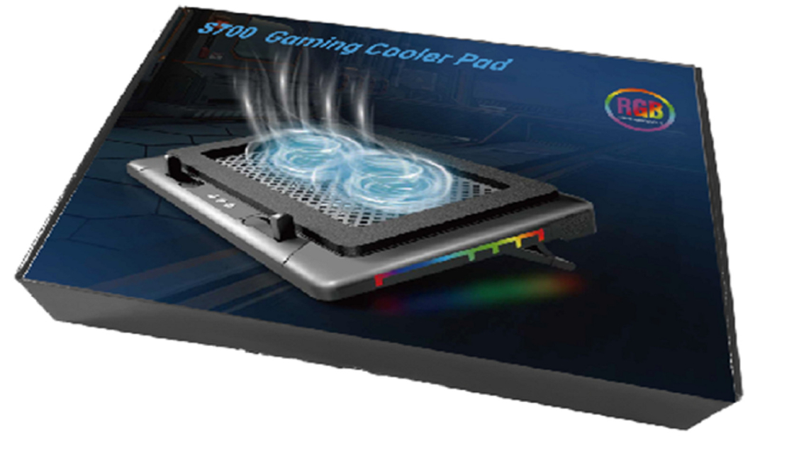 ตู้เย็นคอมพิวเตอร์แล็ปท็อป พร้อมแสง RGB แฟน 14 ซม. 2 แฟนทํางานที่ 1400±10% RPM 7 ระดับของการปรับความสูงสําหรับนักเกม