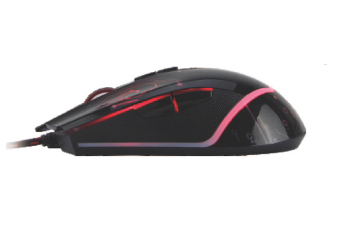 6D Button Mouse With USB Braided Cable คลาสสิคสีดํา ออกแบบเข้ากันได้กับระบบหลายระบบ