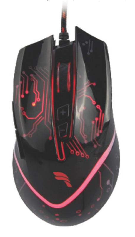 6D Button Mouse With USB Braided Cable คลาสสิคสีดํา ออกแบบเข้ากันได้กับระบบหลายระบบ