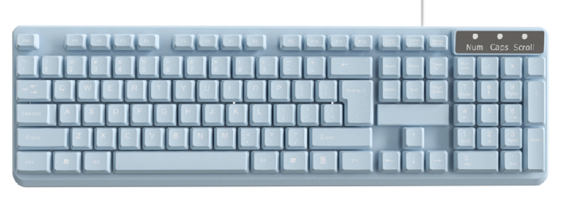 ลาย 104-key คาร์บอนฟิล์ม คีย์ 376g กันน้ํา HIPS วัสดุ Plug-and-play USB ปรับแต่งสําหรับพนักงานสํานักงาน