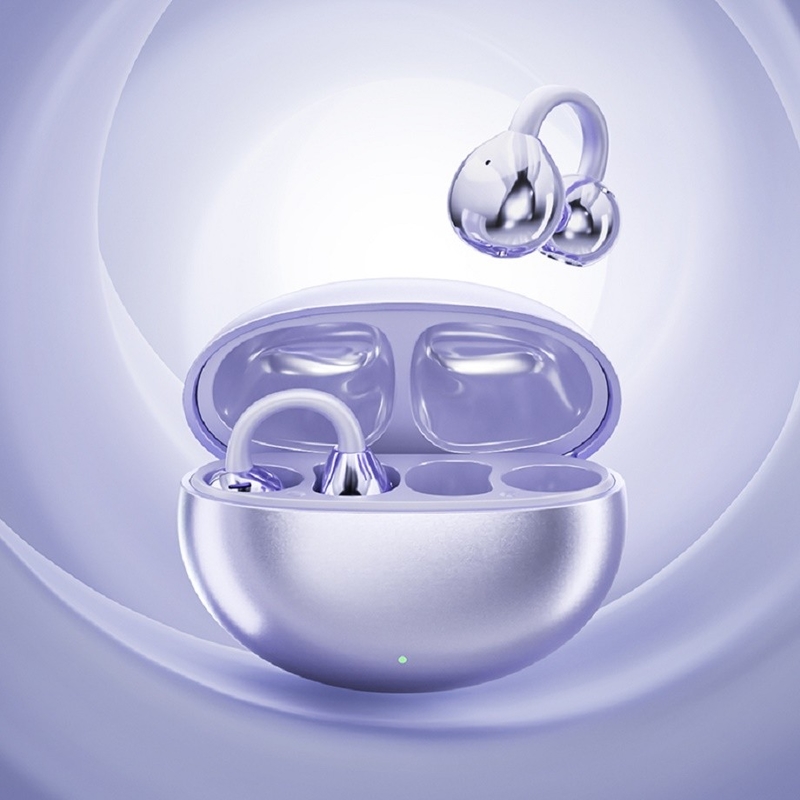 BT 5.4 3D Ergonomic Design Bluetooth Headphone Earphone สูงสุด 5 ชั่วโมงต่อการเรียก ความดันแบบเดียวกัน ในหมอก สีม่วง นม ชา ผิวหนัง โอบซิเดียน สีดํา