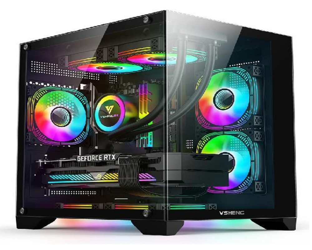 การออกแบบแบบ Panoramic RGB Lighting รองรับ Micro-ATX/Mini-ITX ติดกับ GPU ขนาด 330 มม. 4 สล็อต และ CPU เครื่องเย็น ขนาด 170 มม.