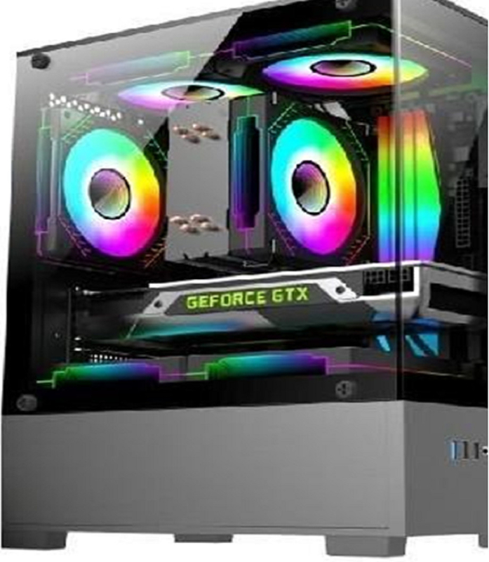 คอมพิวเตอร์ Case รองรับ MicroATX / MiniITX Motherboards ด้านล่าง HDD + ห้องพลังงานสําหรับ SSD การเก็บข้อมูลแบบคู่ แฟน 5 ความเร็ว ด้วยการออกแบบช่องทางอากาศ 3 มิติ