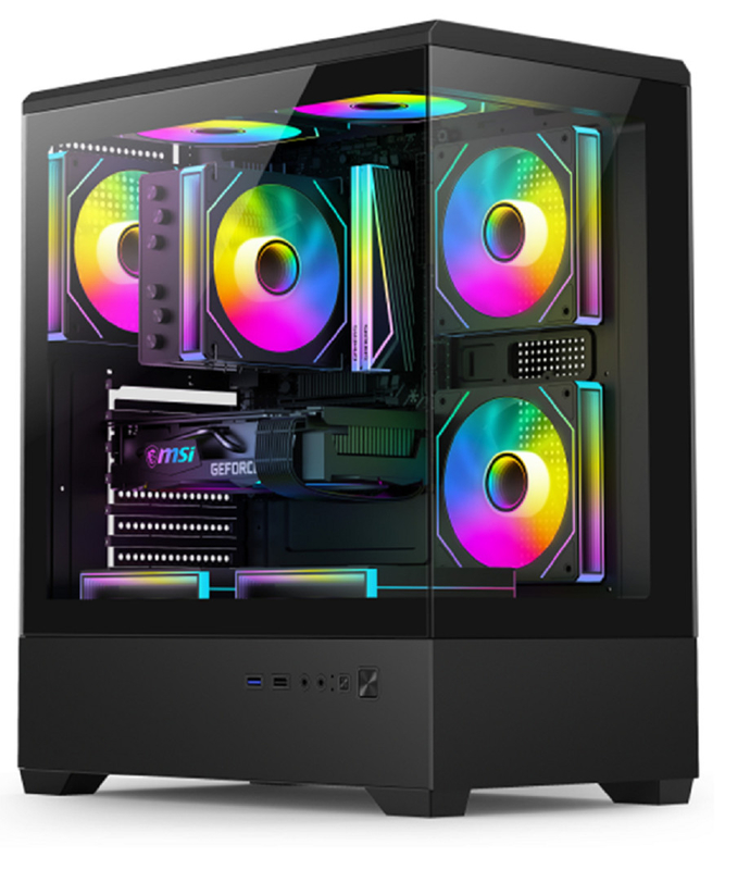สถาปัตยกรรมที่สอดคล้องขนาดเต็ม รองรับ E-ATX / ATX Motherboards 330 มม การ์ดกราฟิก 240 มม ติดบนเครื่องเย็นน้ํา Grid Computer Case