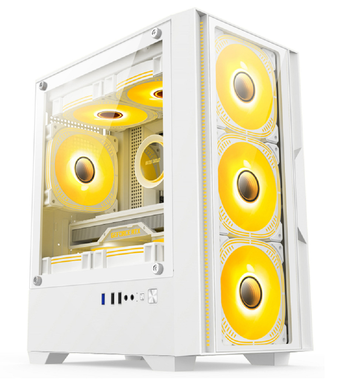 สอดคล้องกับ M-ATX/ITX Motherboards การติดตั้งแบบสองแบบ ลายแบบ 5-แฟน การส่องแสงด้านหน้า Panoramic Case คอมพิวเตอร์สําหรับเกมส์ระดับกลาง