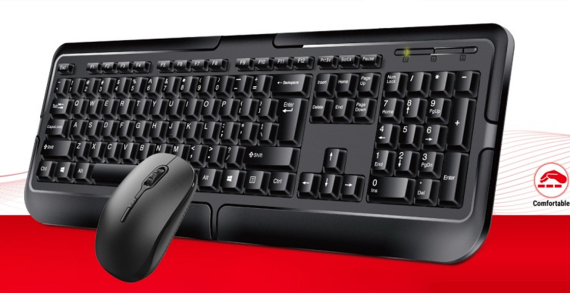 500 กรัม น้ําหนักเบา 2.4G สายไร้สาย 105-key Layout 5 ล้าน Key Life การสนับสนุนหลายภาษา คีย์บอร์ด Maus Combos สําหรับ Internet Cafes และ Home Backup
