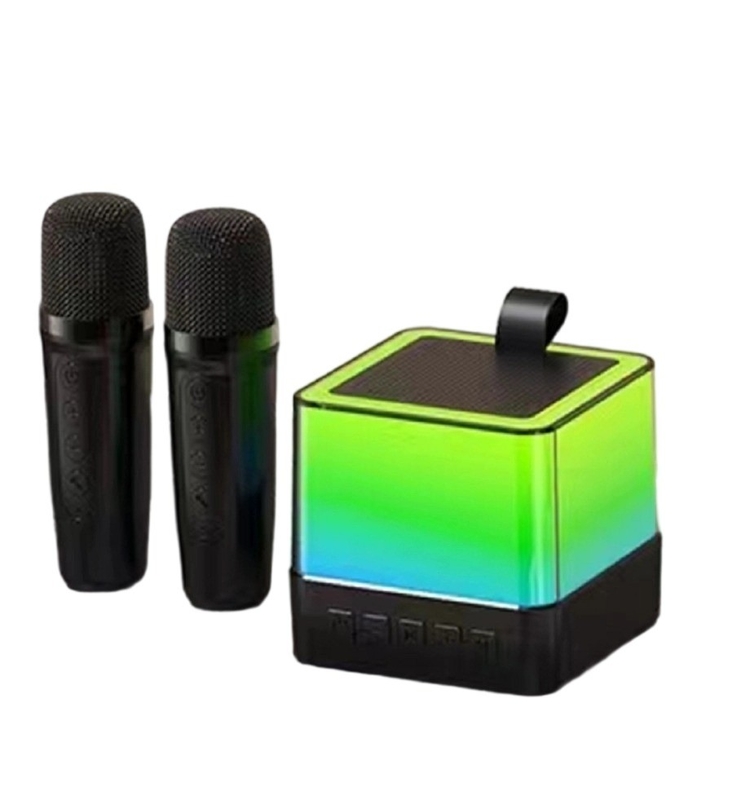 สีหลากหลาย LED มินิคิวบ์ สเปคเกอร์ 89 มิลลิเมตร เสียงที่สมบูรณ์แบบสําหรับงานเลี้ยงและคาราโอเกะในสีดํา / ขาว / สีชมพู