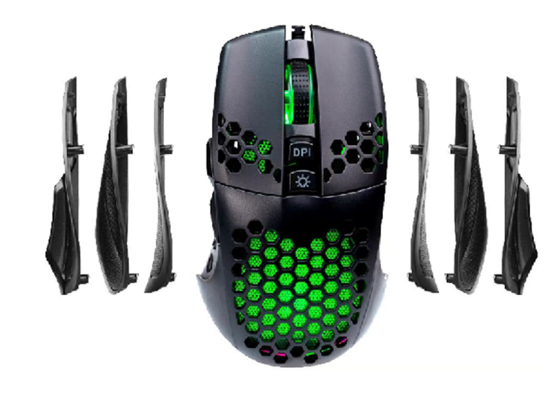 ปรับ 8000DPI ใน 5 ระดับ คีย์บอร์ด ม้า คอมบอม 58g 128*78*42MM 9D การออกแบบ ergonomic 8M Micro Movements RGB Lighting สําหรับผู้เล่น FPS และ MMORPG