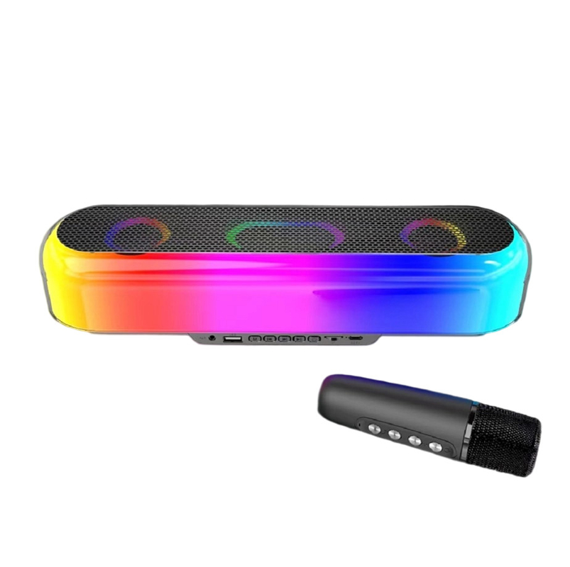 พลังงาน 10W RMS เครื่องเสียง 52mm เครื่องเสียง 1500mAh แบตเตอรี่ รองรับบลูทูธ TF Card ถึง 32GB FM Radio ไฟ LED สีสัน