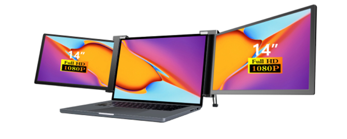 มอนิเตอร์แล็ปท็อปขนาด 14 นิ้ว 3 จอ พร้อมจอบาง 25.3 มิลลิเมตร Full HD IPS 16/9