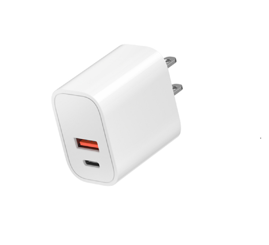 การชาร์จรวดเร็วแบบ Dual Port USB-C+USB-A รองรับโปรโตคอลการชาร์จรวดเร็ว PD/QC 110-240V 50/60Hz Global Universal