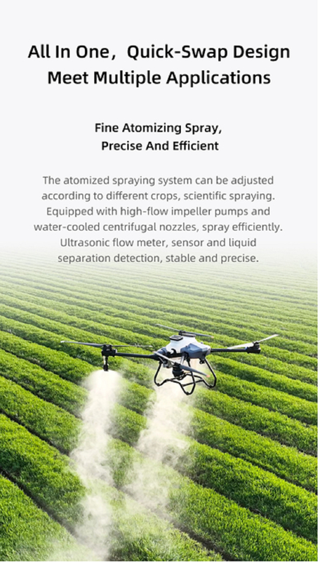 Z50P 50kg Load Agricultural Drones Solution ภายใต้ซีรีส์ Z อุปกรณ์พร้อมกับปั๊มอัดกระตุ้นระบายน้ําขนาดใหญ่และเซ็นทริฟิวเกลที่เย็นด้วยน้ํา