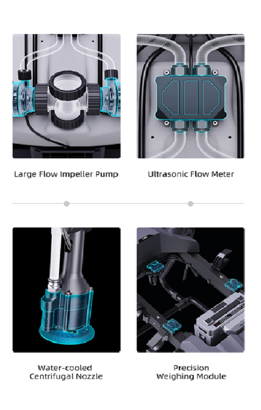 Z50P 50kg Load Agricultural Drones Solution ภายใต้ซีรีส์ Z อุปกรณ์พร้อมกับปั๊มอัดกระตุ้นระบายน้ําขนาดใหญ่และเซ็นทริฟิวเกลที่เย็นด้วยน้ํา
