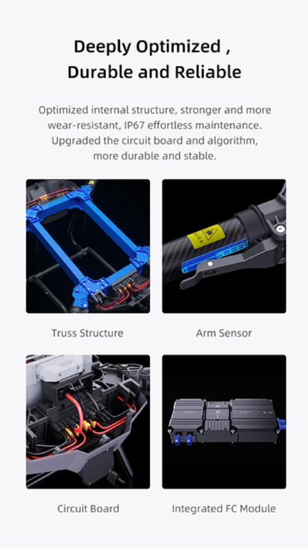 Z50P 50kg Load Agricultural Drones Solution ภายใต้ซีรีส์ Z อุปกรณ์พร้อมกับปั๊มอัดกระตุ้นระบายน้ําขนาดใหญ่และเซ็นทริฟิวเกลที่เย็นด้วยน้ํา