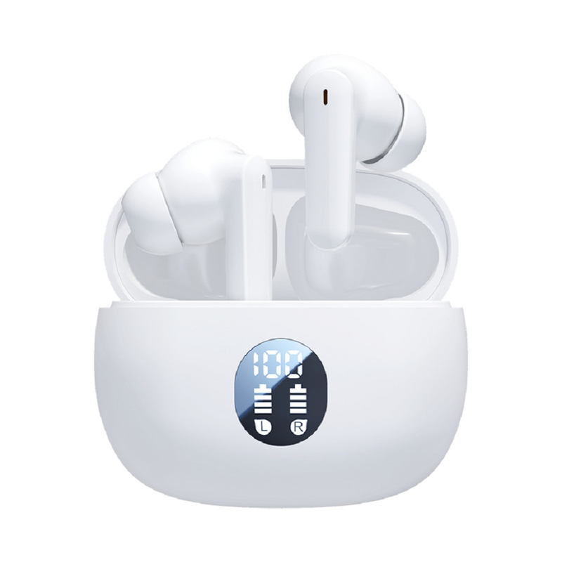 Bluetooth 5.4 TWS Earbuds, F10 speaker, AAC/SBC support, black/white/skin color design, suitable for business, sports, office, and student use เครื่องฟังเสียง F10 ที่ใช้ในระบบ Bluetooth