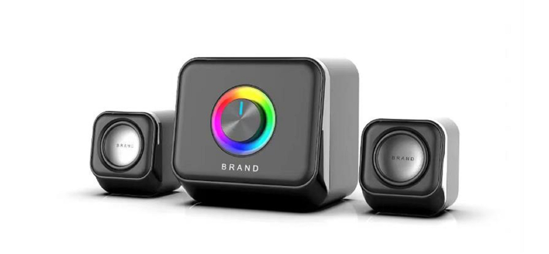 เครื่องเสียงคอมพิวเตอร์สาย 3W*2 Mid-tweeter+5W Bass เครื่องเสียง 52mm 65dB SNR USB / Bluetooth Switching สําหรับพนักงานสํานักงาน