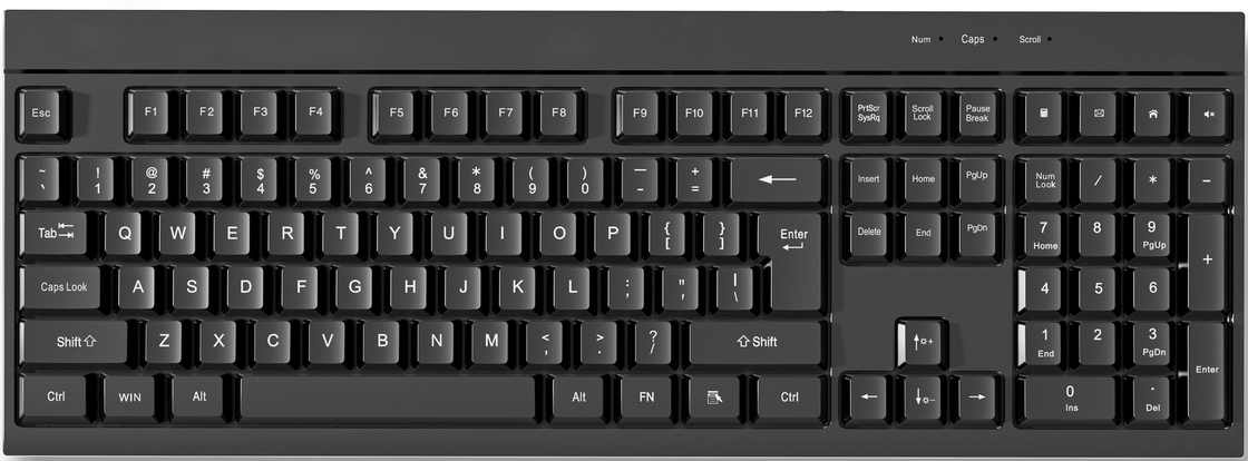 คีย์บอร์ดสลิมเคียร์ด้วยกรอบ ABS เงิน Membrane FN คีย์มัลติมีเดีย 510g น้ําหนักเบาสําหรับเกมสํานักงาน